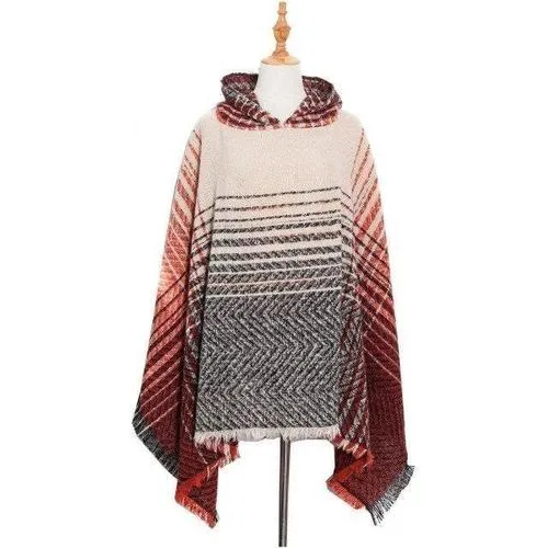 Poncho Rayures-Fin Femme