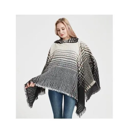 Poncho Rayures-Fin Femme