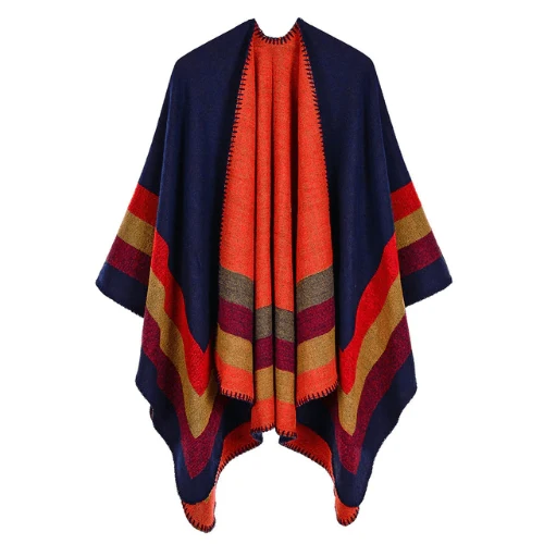 Poncho Vintage Femme Cachemire