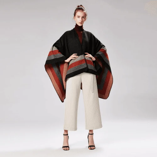 Poncho Vintage Femme Cachemire