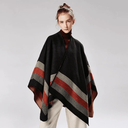Poncho Vintage Femme Cachemire
