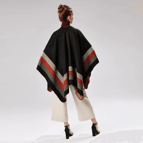 Poncho Vintage Femme Cachemire