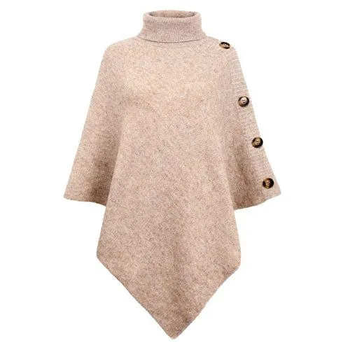 Poncho Roulé Boutons Col