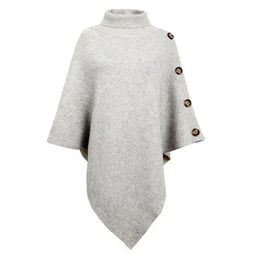 Poncho Roulé Boutons Col