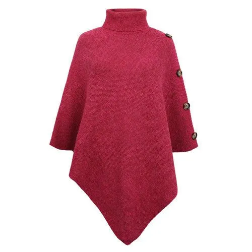 Poncho Roulé Boutons Col