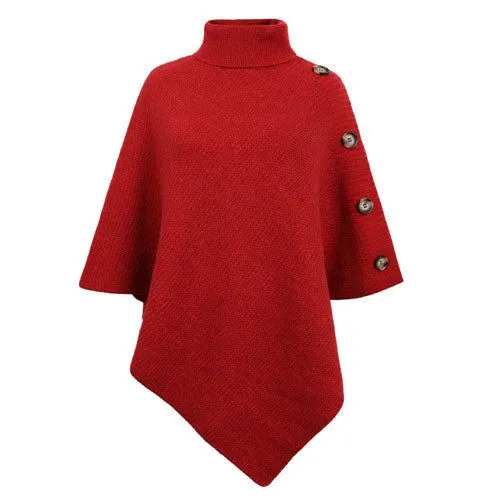 Poncho Roulé Boutons Col