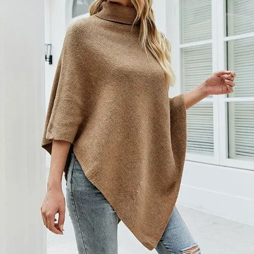 Poncho Roulé Boutons Col