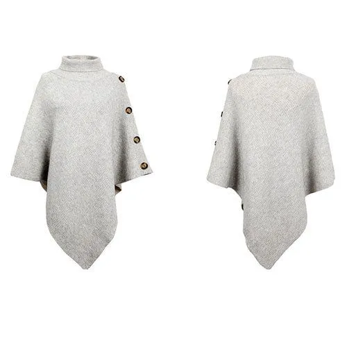 Poncho Roulé Boutons Col