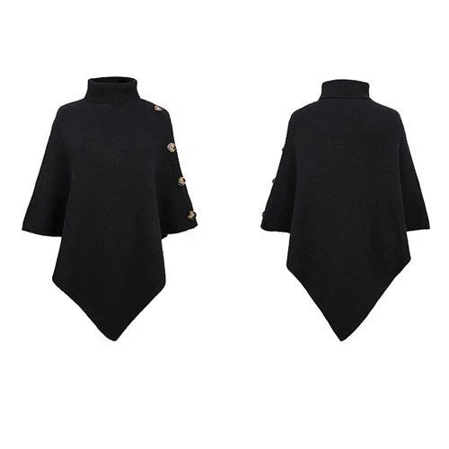 Poncho Roulé Boutons Col