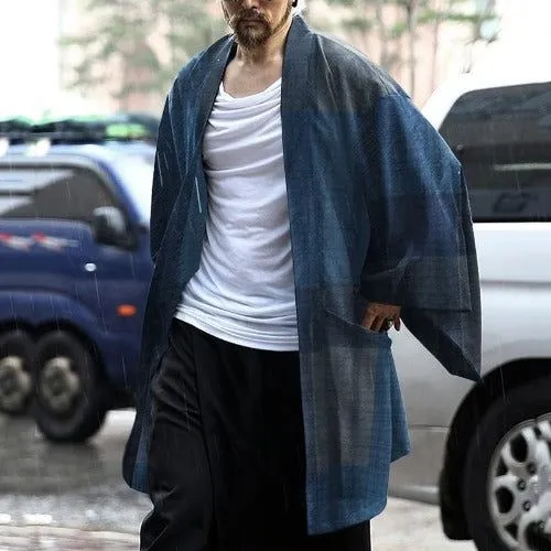 Poncho Polaire-Plaid Homme