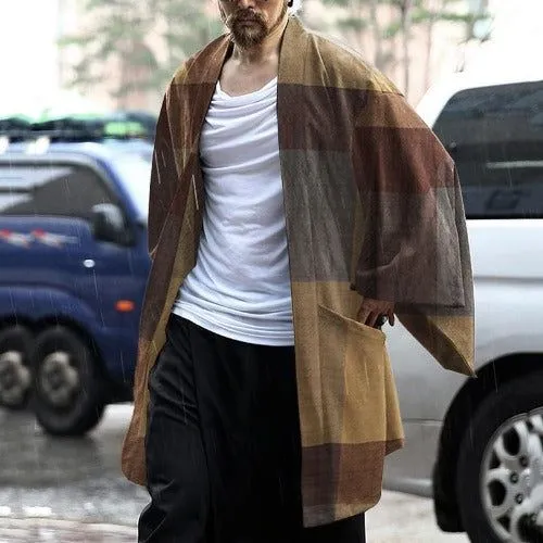 Poncho Polaire-Plaid Homme