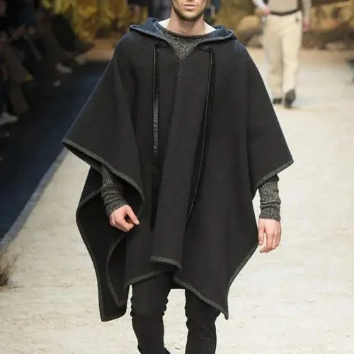 Poncho Fashion Homme Capuche