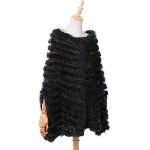 Poncho Court-Fourrure Femme