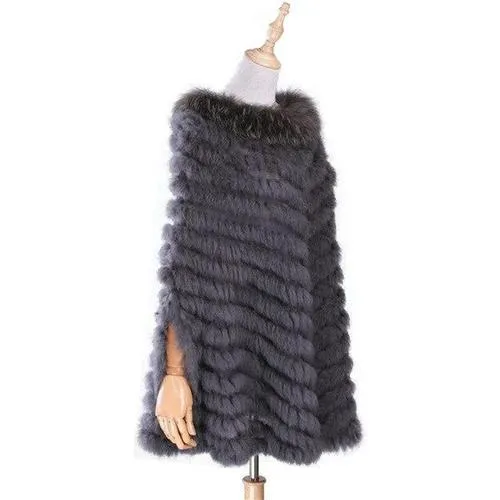 Poncho Court-Fourrure Femme