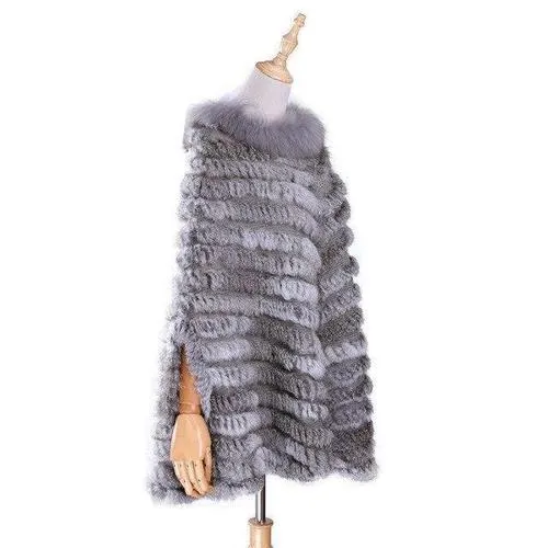 Poncho Court-Fourrure Femme