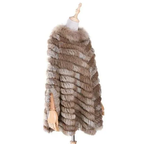 Poncho Court-Fourrure Femme