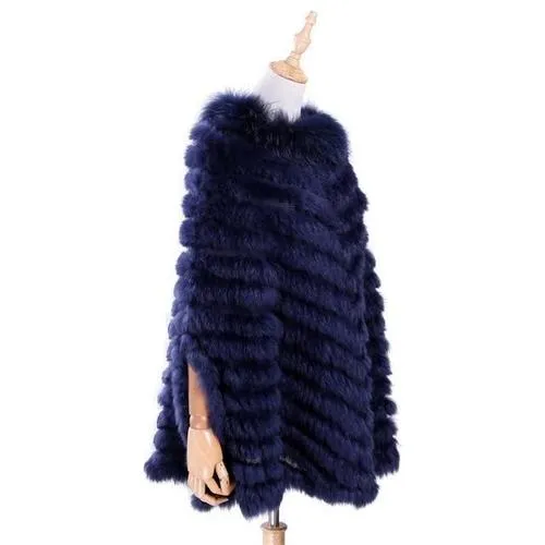 Poncho Court-Fourrure Femme