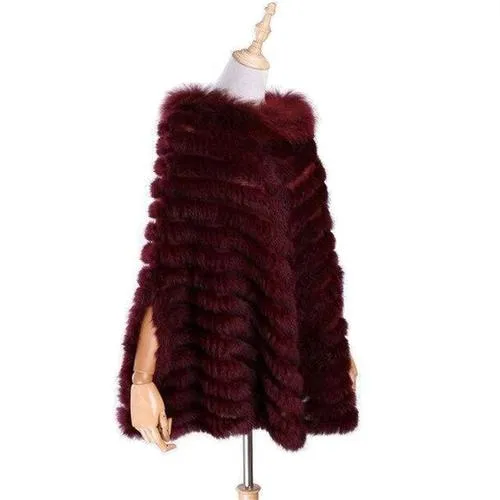 Poncho Court-Fourrure Femme