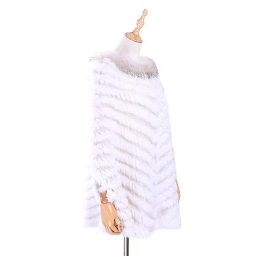 Poncho Court-Fourrure Femme