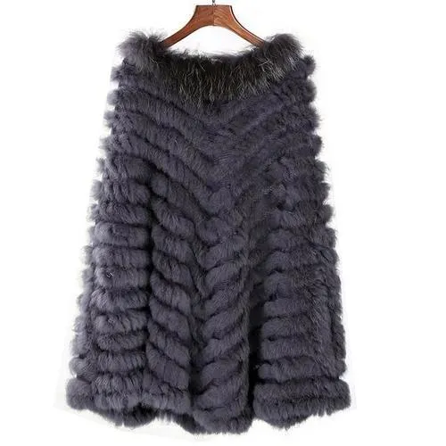 Poncho Court-Fourrure Femme