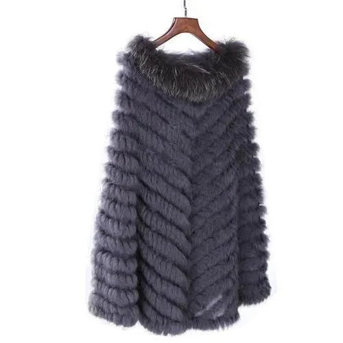Poncho Court-Fourrure Femme