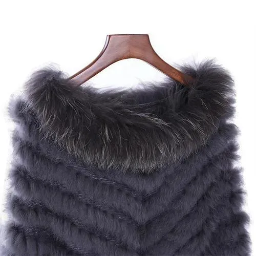 Poncho Court-Fourrure Femme