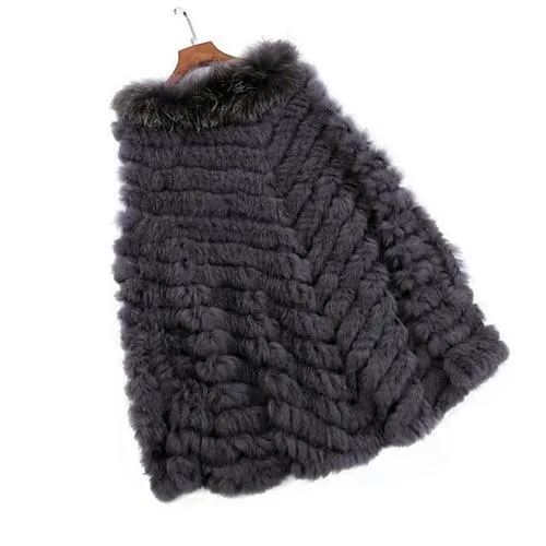 Poncho Court-Fourrure Femme