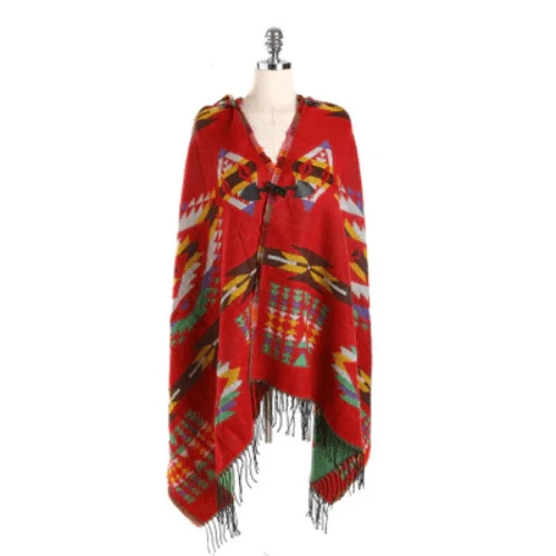 Poncho Fin-Capuche Femme