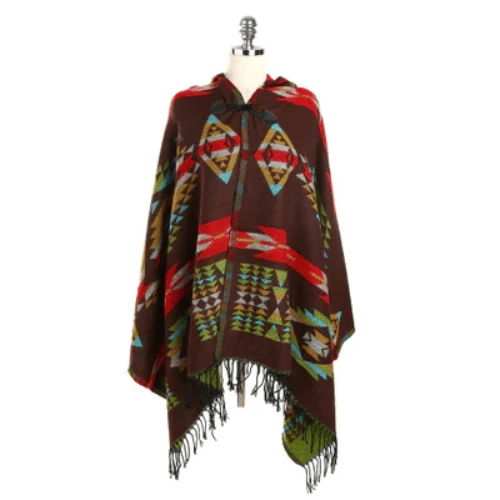 Poncho Fin-Capuche Femme