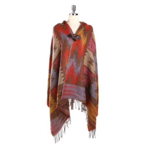 Poncho Fin-Capuche Femme