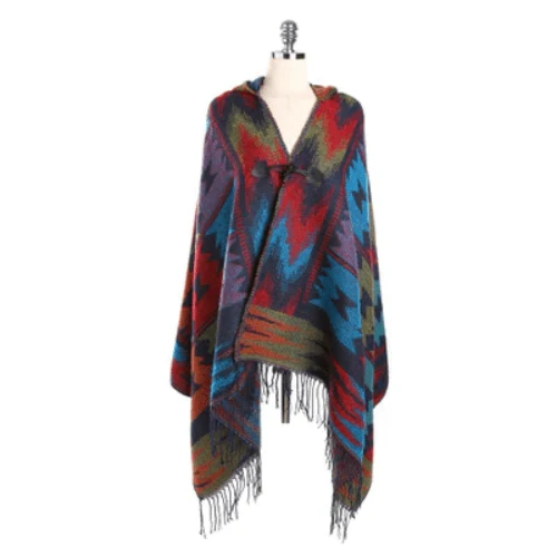 Poncho Fin-Capuche Femme
