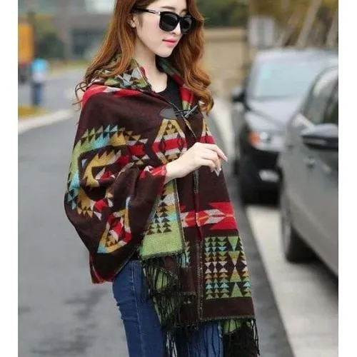 Poncho Fin-Capuche Femme