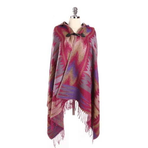 Poncho Fin-Capuche Femme