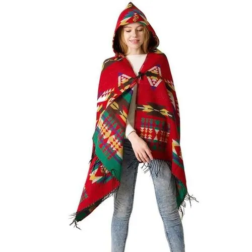 Poncho Fin-Capuche Femme