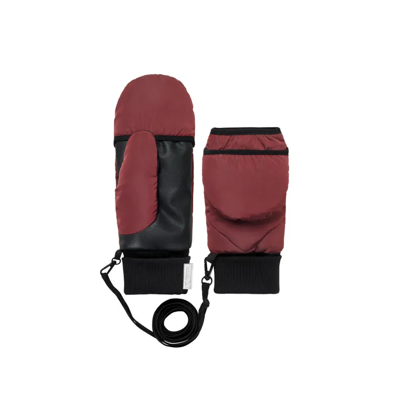 Duo capuche Fudoon + moufles grenat et prune