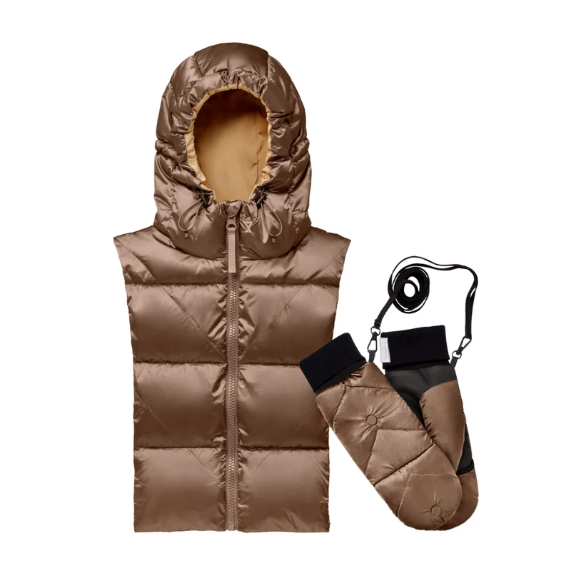 Duo capuche Fudoon + moufles bronze