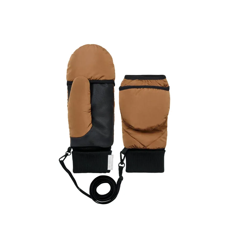 Moufles convertibles mitaines camel