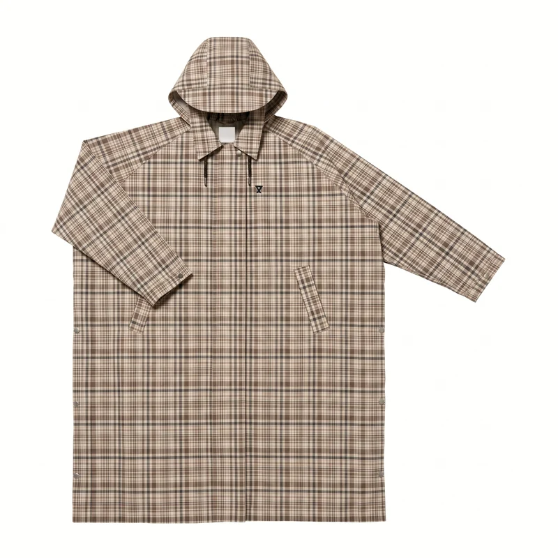 Trench-coat imperméable carreaux beige