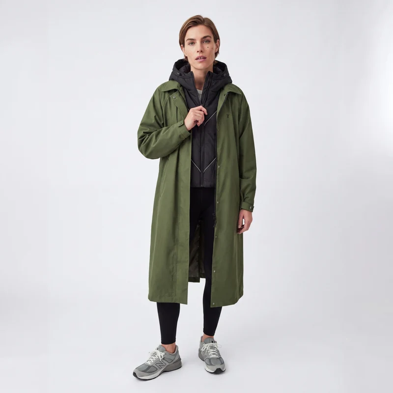 Trench-coat imperméable vert
