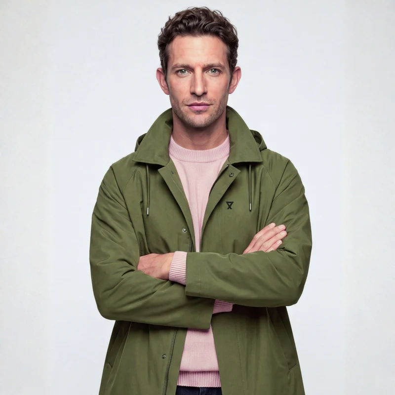 Trench-coat imperméable vert