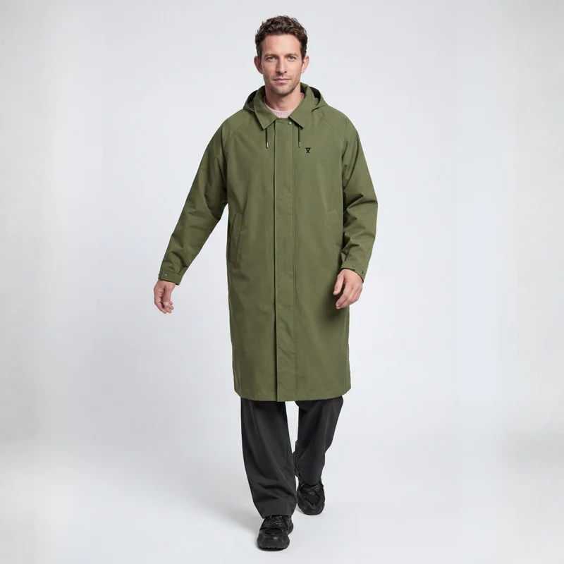 Trench-coat imperméable vert
