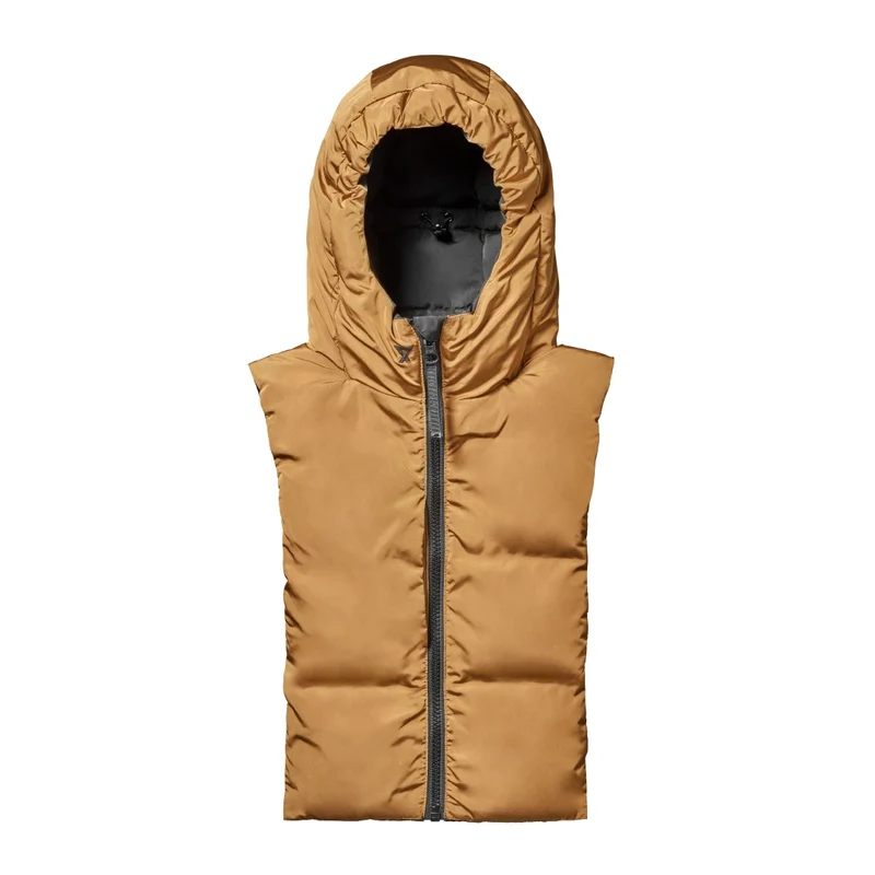 Capuche doudoune noir et camel