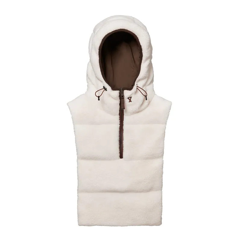 Capuche doudoune sherpa réversible chocolat