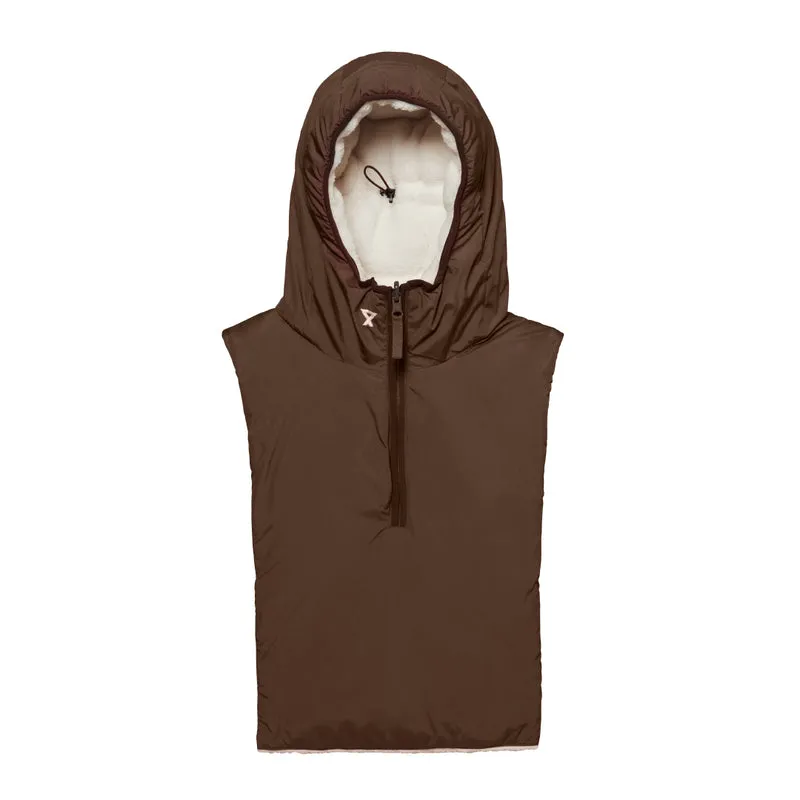 Capuche doudoune sherpa réversible chocolat
