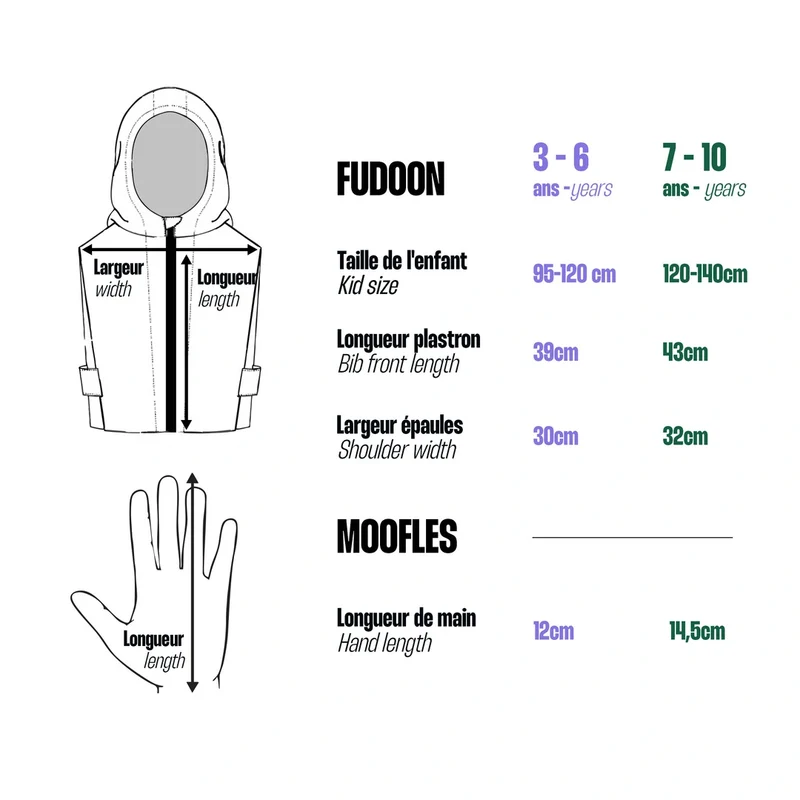 Duo enfant capuche Fudoon + moufles léopard