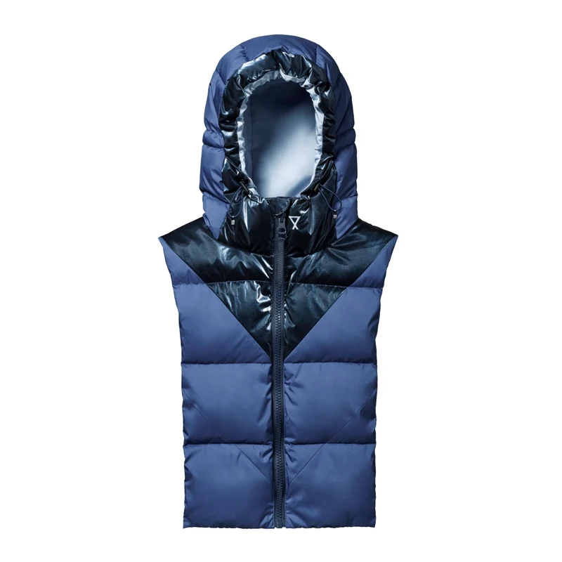 Capuche doudoune bleu et bleu glacier