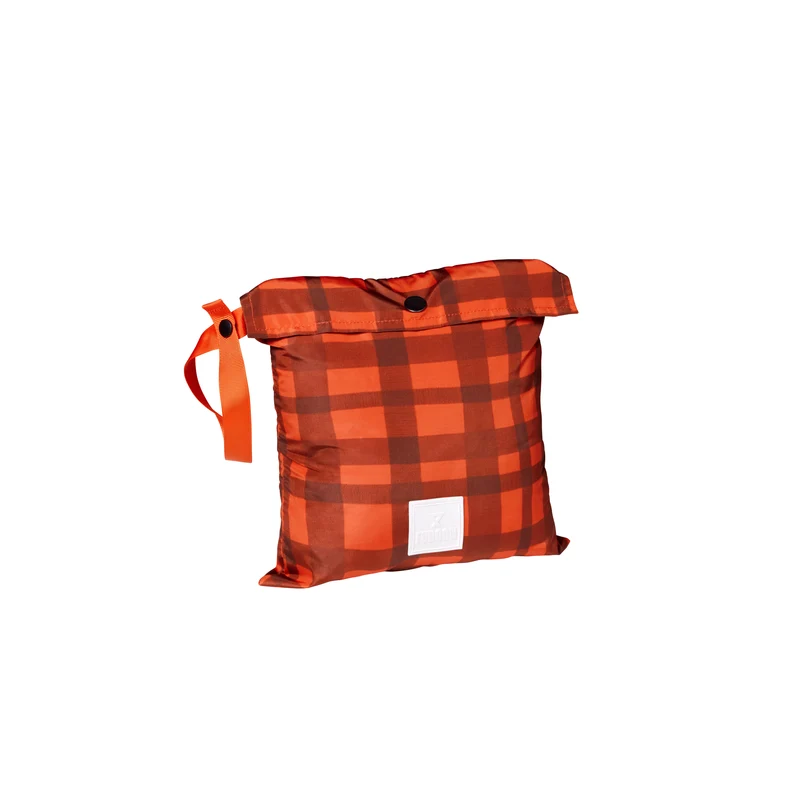 Duo enfant capuche Fudoon + moufles carreaux orange