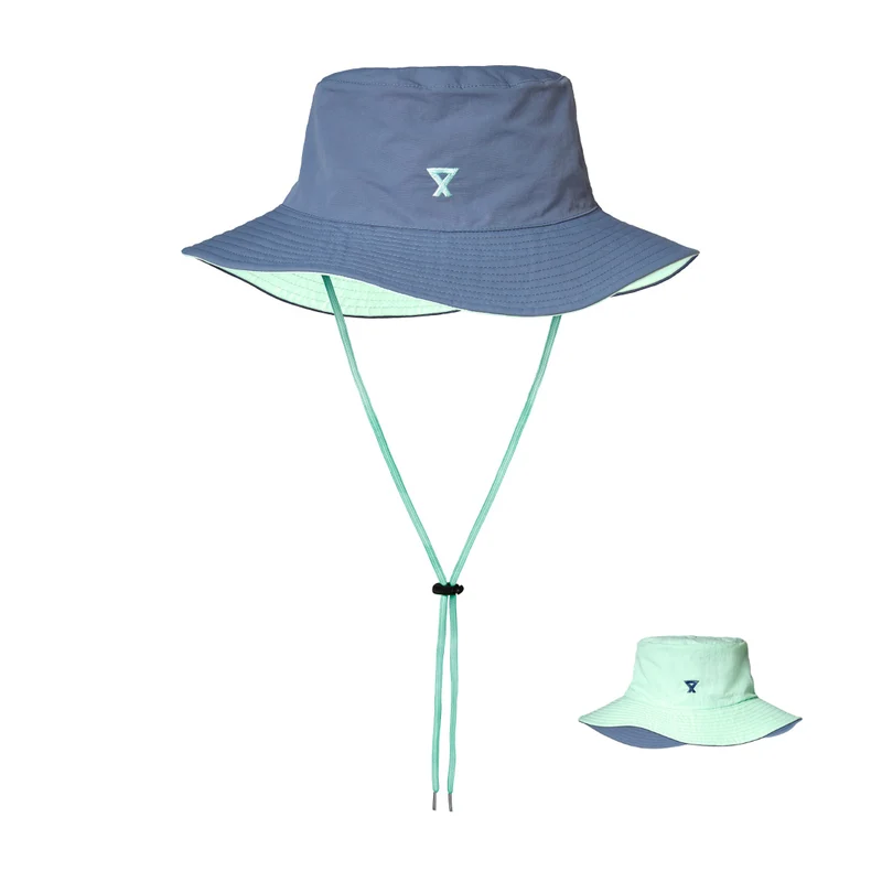 Bob orage bleu-gris réversible aqua