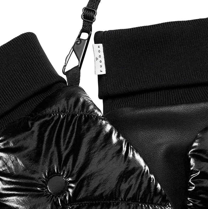 Moufles convertibles mitaines noir vinyle