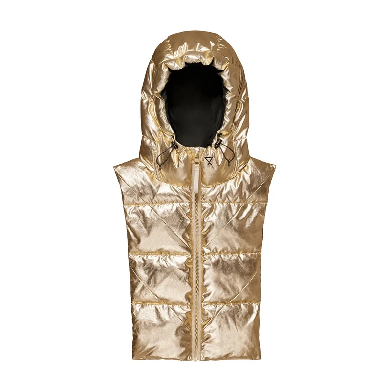 Capuche doudoune dorée et noire